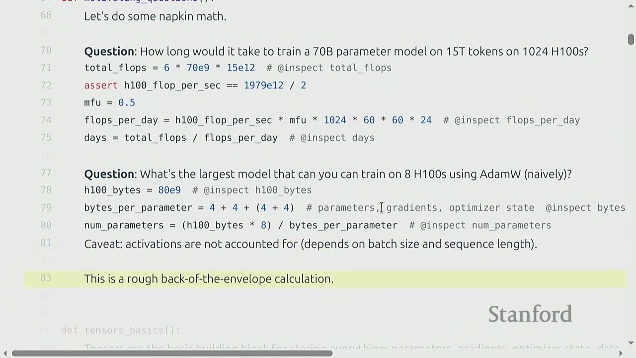 The slide shows a highlighted note: "This is a rough back-of-the-envelope calculation."