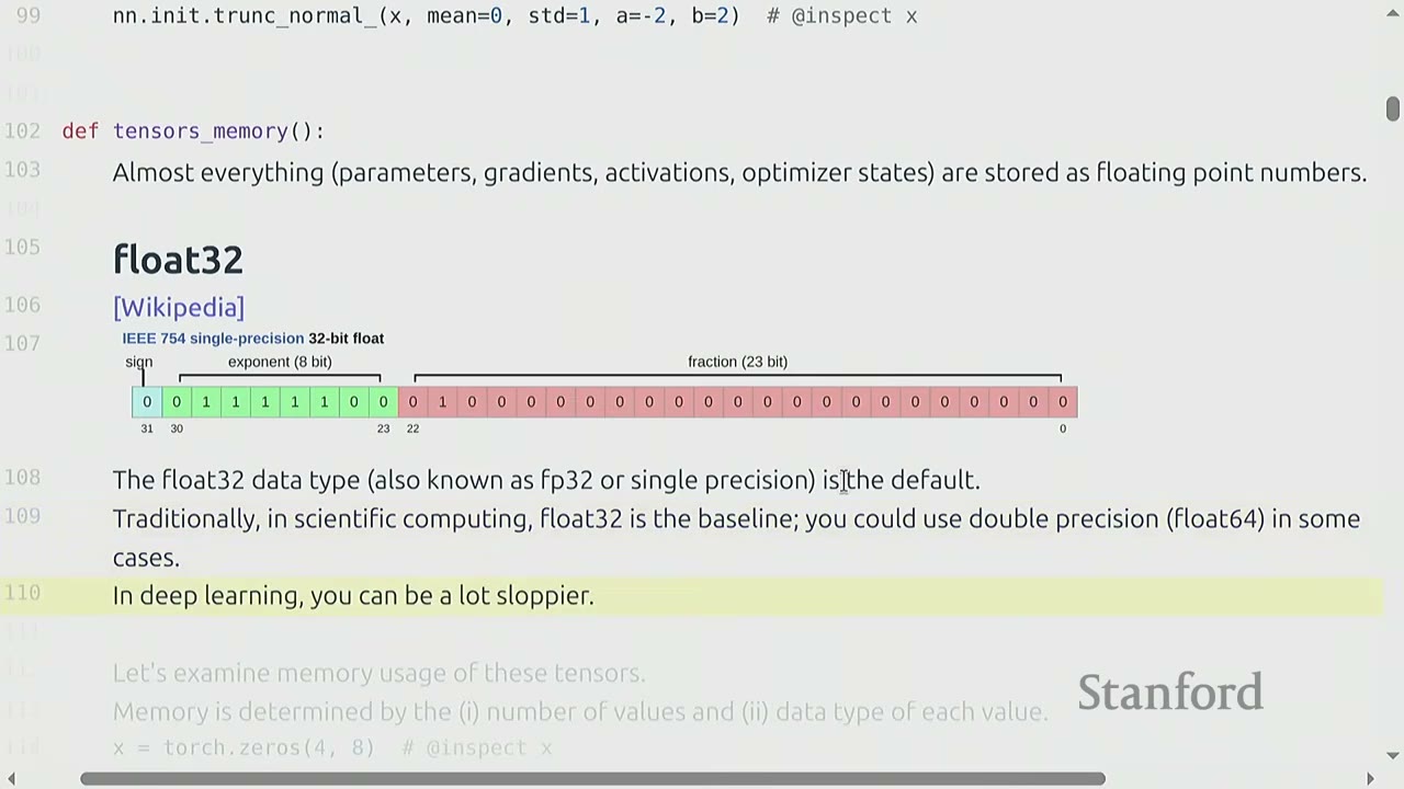 The slide shows a highlighted statement: "In deep learning, you can be a lot sloppier."