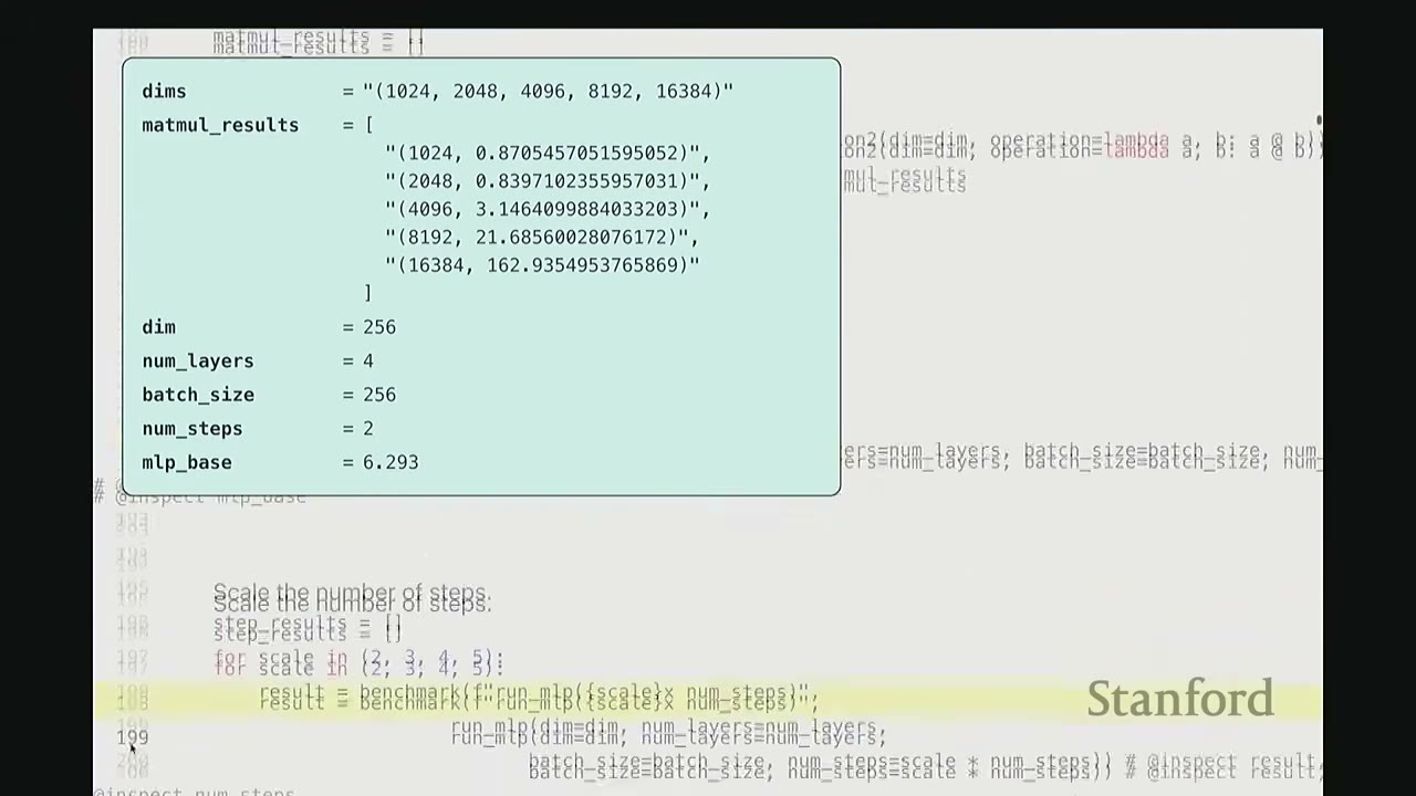 The code snippet highlights the line where `result` is assigned within a loop to scale the number of steps.