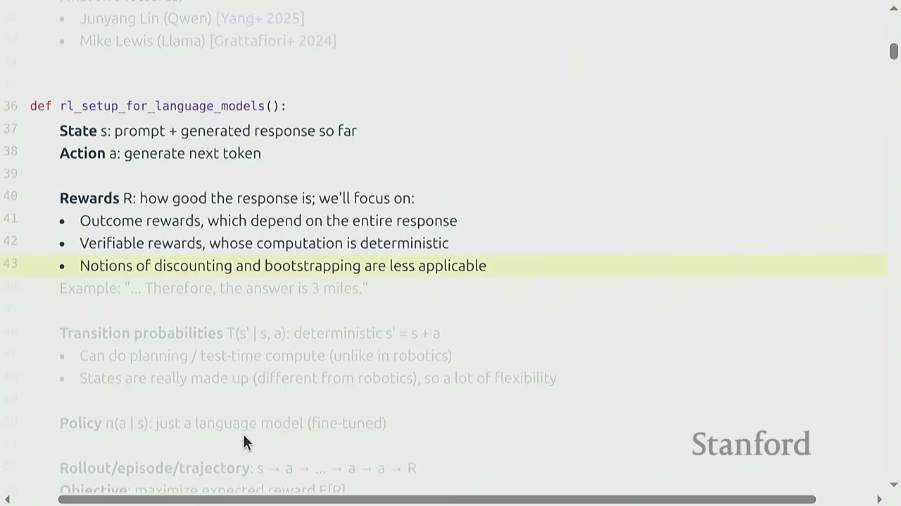 Python code: highlighting that discounting and bootstrapping are less applicable.